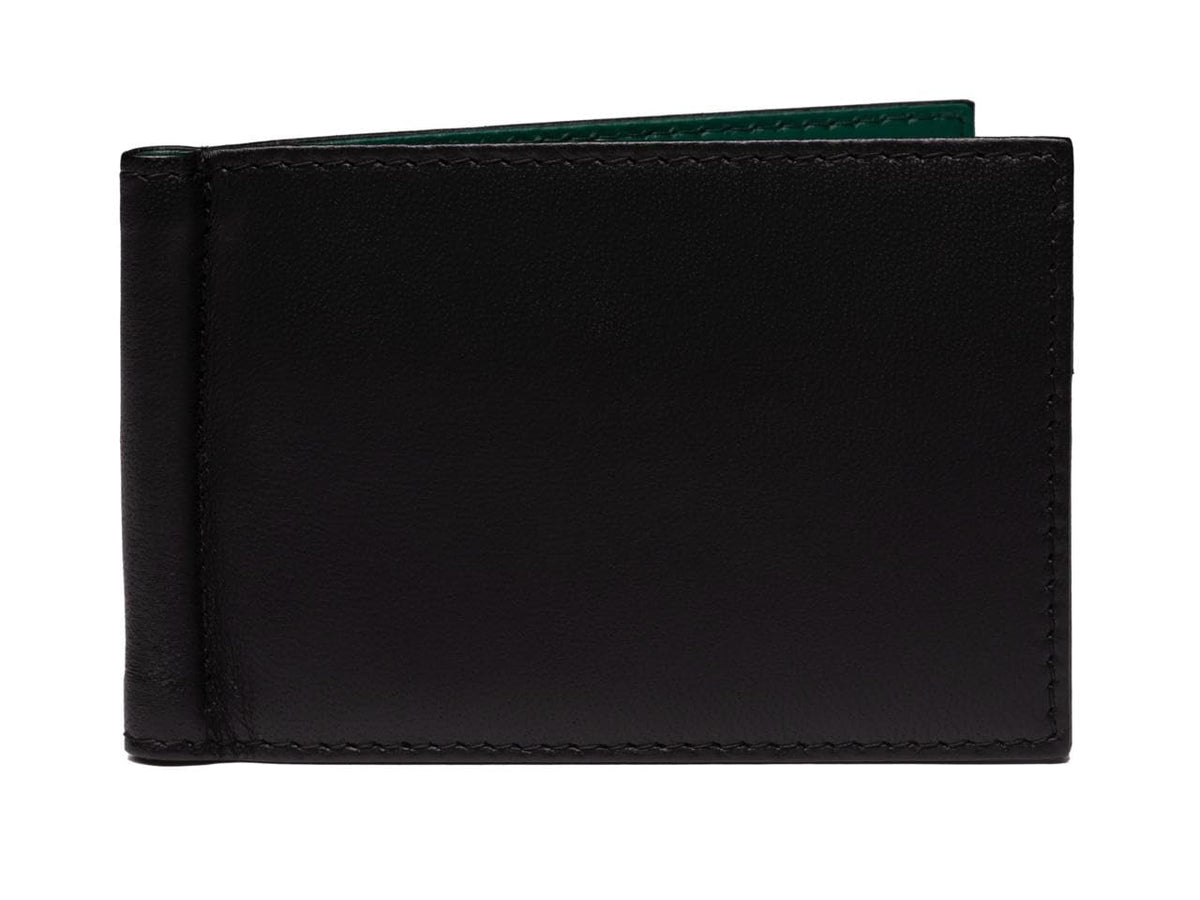 Eagle RFID Money Clip Wallet | Handcrafted New Zealand Leather Wallet | | 6 Card Holder Slots & Cash Clip | Minimalist wallet with Ultra-Slim design | Ultra-soft & Luxurious (BLACK GREEN)