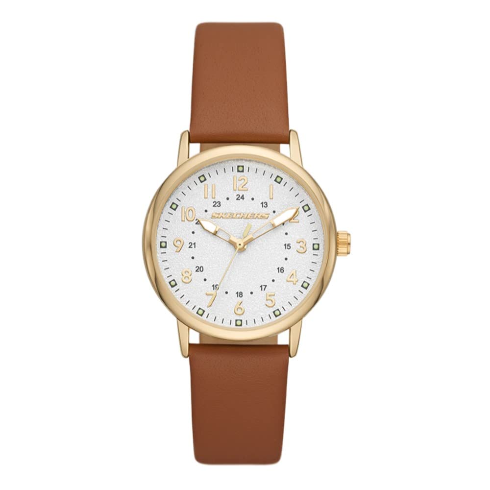 Skechers Women's Watch and Stackable Bracelet Gift Set - Glyndon Cognac
