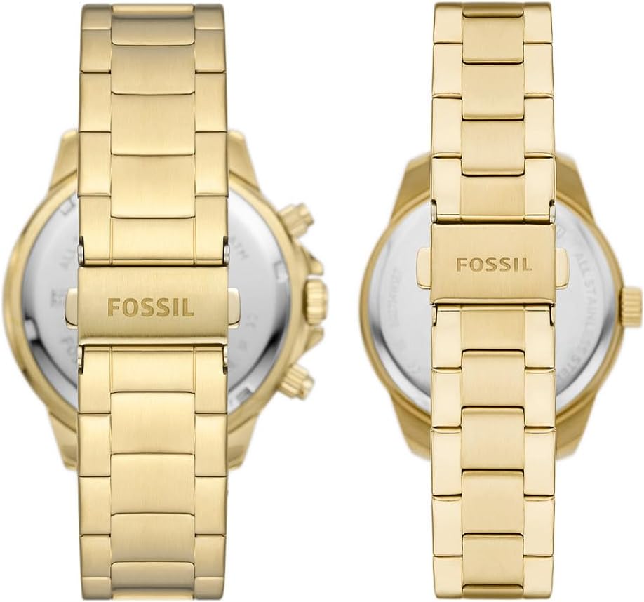 Fossil His and Hers Multifunction Gold-Tone Stainless Steel Watch - BQ2754SET