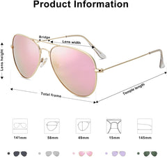 SOJOS Classic Aviator Polarized Sunglasses Mirrored UV400 Lens SJ1054