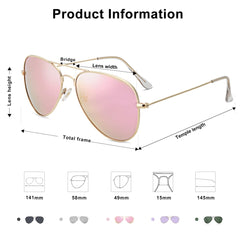 SOJOS Classic Aviator Polarized Sunglasses Mirrored UV400 Lens SJ1054