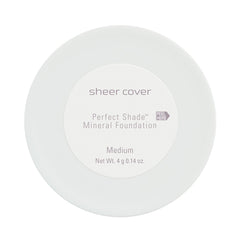 Sheer Cover Perfect Shade - Mineral Foundation Makeup Kit w Free Foundation Brush - Medium Shade - Foundation Powder Makeup and Mineral Makeup, Best Full Coverage Foundation 4 Grams