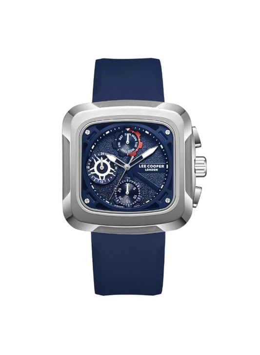 Lee Cooper Men's Watch, Multi Function Display and Silicone Strap - LC08012.399, Blue