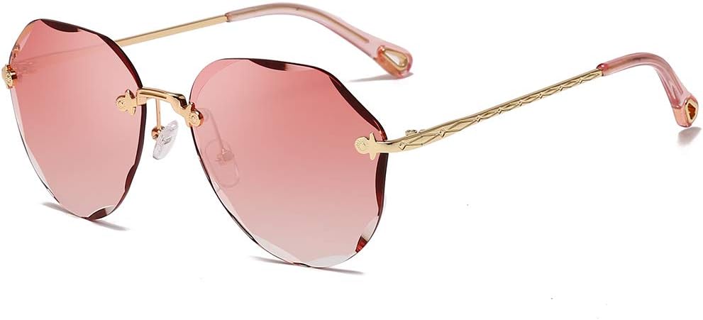 AEVOGUE Sunglasses For Women Oversized Rimless Diamond Cutting Lens Sun Glasses AE0534