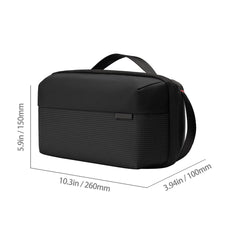 TERRIFI Electronics Organizer, Waterproof Travel Accessory Handle Bag for Tech Pouch for Cables, Camera Batteries, Power Bank, SD/TF Cards, Black