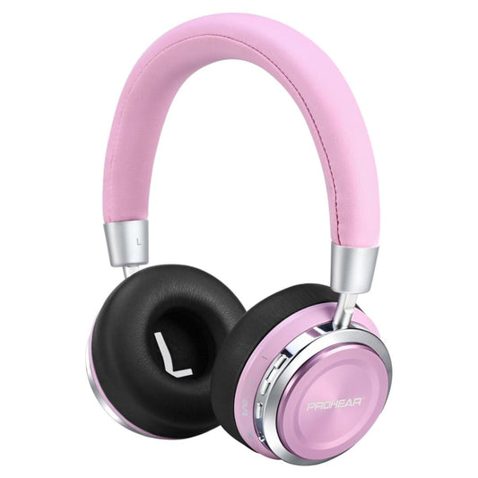 PROHEAR 010 Pro Kids Bluetooth Headphones, Wireless Active Noise Cancelling, 80H Playtime, Safe Volume 85dB, Hi-Fi Audio, Over-Ear, Built-in Mic for iPad/Tablet/Airplane - Pink