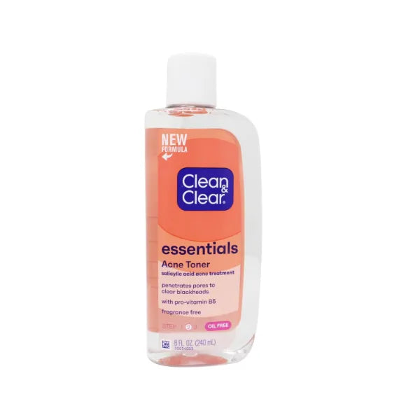 Clean & Clear Essentials Oil Free Deep Cleaning Facial Astringent with Salicylic Acid Acne Medication for All Skin Types, 8 fl. oz