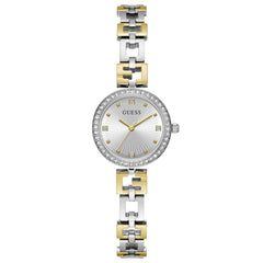GUESS Women's 26mm Watch - Two-Tone G-Link Silver Dial Silver Case