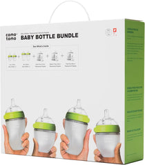 Comotomo Baby Bottle Bundle, Green, (7 Piece Set)