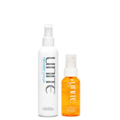 UNITE Hair – 7SECONDS Detangler & U Oil – Instantly Detangles, Hydrates & Adds Brilliant Shine – UV & Heat Protection, Frizz Control – 8 Fl Oz & 4 Fl Oz