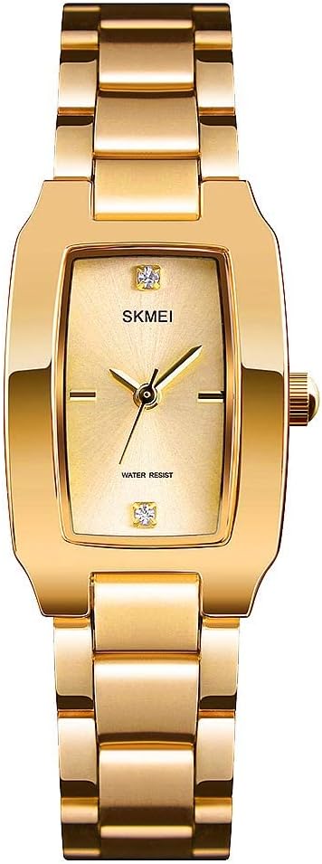 SKMEI Women Waterproof Watch, , Dress Casual Watches for Women Gold