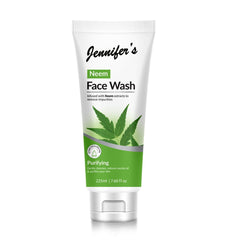 Jennifer's Face Wash Neem 225 ML - Infused with Neem Extracts, Purifying & Gentle Cleanser, Reduces Excess Oil, Suitable for All Skin Types