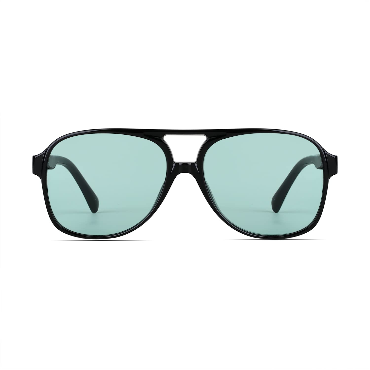 Freckles Mark Vintage Retro 70s Sunglasses for Women Men Classic Large Squared Aviator Frame UV400 Trendy Orange Glasses
