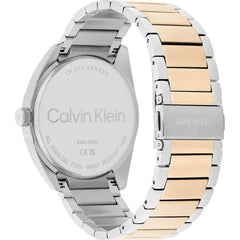 CALVIN KLEIN MEN'S COOL GREY DIAL TWO TONE STAINLESS STEEL BRACELET WATCH - 25200449