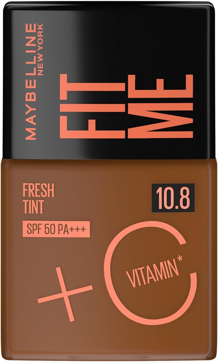 Maybelline New York, Fit Me Fresh Tint Foundation SPF 50 with Brightening Vitamin C, 10.8 Medium Coverage