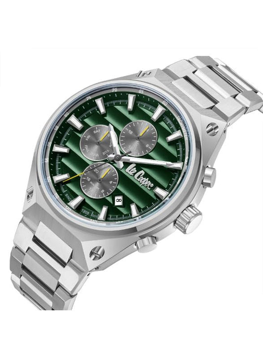 Lee Cooper Men's Watch, Multi Function Display and Metal Strap - LC08026.370, Silver