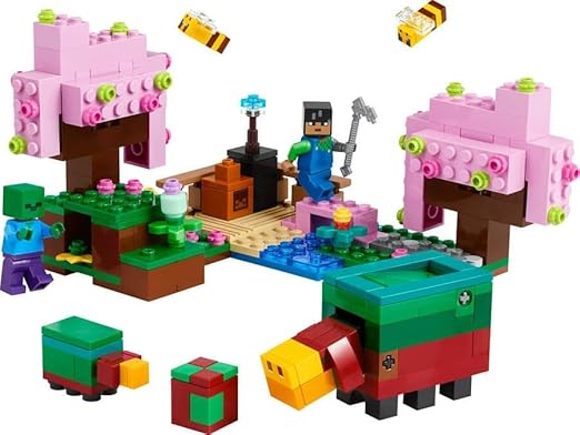 LEGO Minecraft The Cherry Blossom Garden Toy for 8 Plus Year Old Boys & Girls, with a Sunny Character Figure, Sniffer, Zombie and Bees, Hands-on Video-Game Set, Gamer Gift for Kids 21260