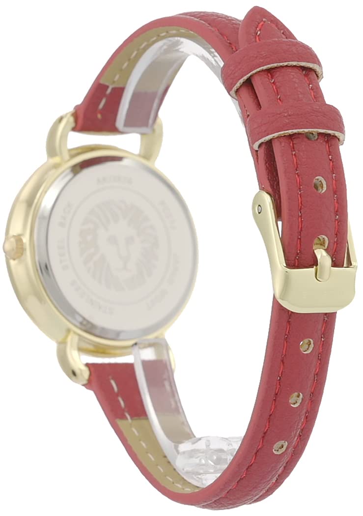 Anne Klein Women's Easy to Read Dial Strap Watch, AK/3826, Red/Gold