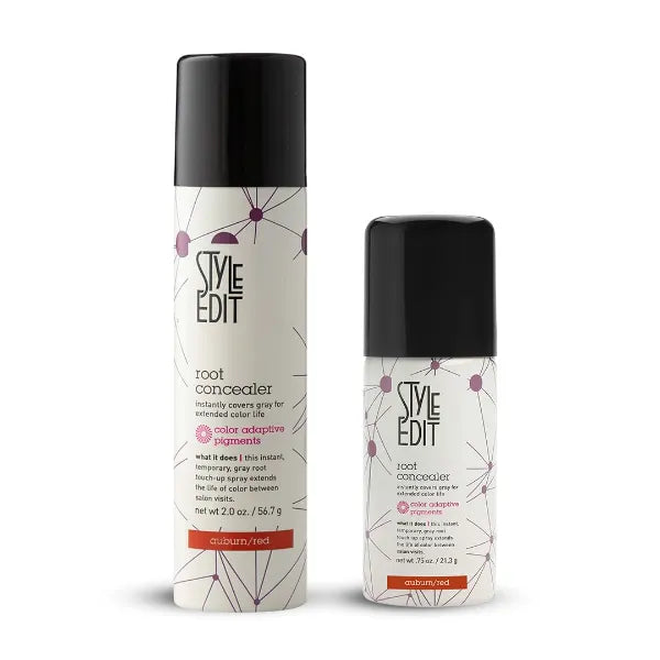 STYLE EDIT Dark Auburn Travel Size and Full Sized Root Concealer Duo to Cover Up Roots and Grays