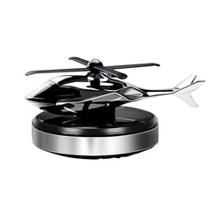 NICEADA Car Air Freshener, Helicopter Solar Energy Rotating Aromatherapy Aviation Al Alloy Diffuser, Interior Decoration Accessories Diffuser for Car and Home (Silver)