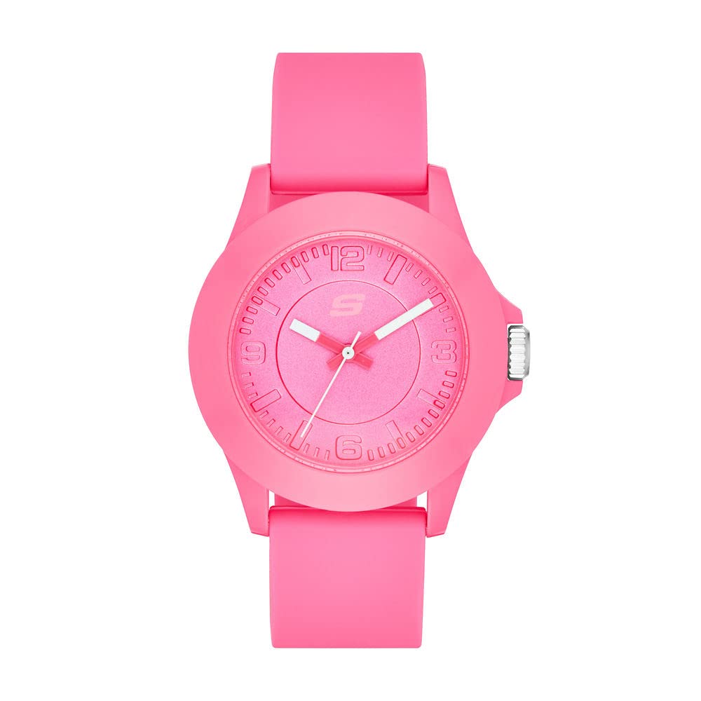 Skechers Women's Rosencrans Mid Quartz Plastic and Silicone Casual Sports Watch - Pink