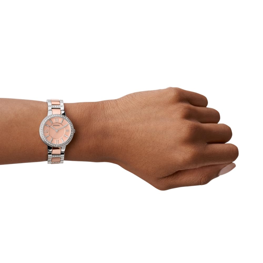 Fossil Women's Quartz Watch, Analog Display and Stainless-Steel Strap Two Tone