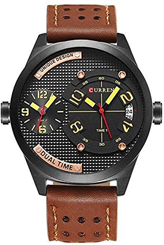 Curren Casual Watch For Men Analog Leather - 8252 - Brown