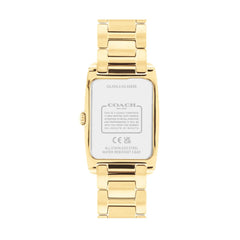 COACH WOMEN'S WHITE DIAL IONIC PLATED THIN GOLD STEEL & CRYSTAL BRACELET WATCH - 14504316