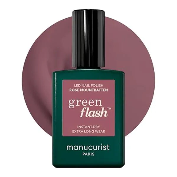 Manucurist Green Flash Gel Polish Rose Mountbatten UV & LED Gel Nail Polish 12 Free, Bio Sourced 84% Professional Manicure 0.5 fl oz
