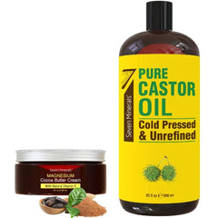 Seven Minerals Natural Magnesium Cream & Pure Cold Pressed Castor Oil