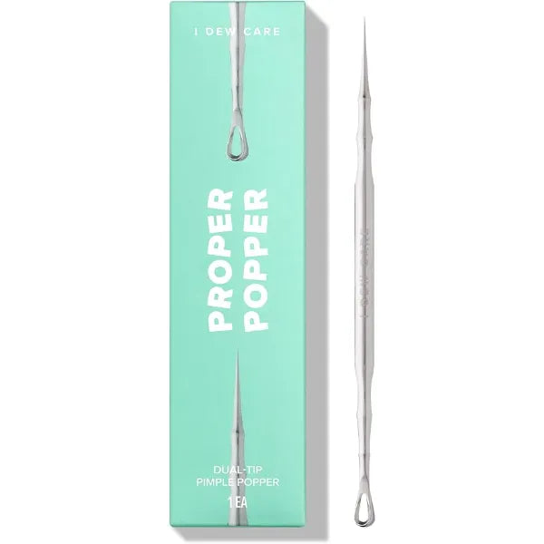 I DEW CARE Dual-Tip Pimple Tool Proper Popper Blackhead Remover, Blemish Exfoliating, Professional Acne Squeezer, Comedone Zit Extractor for Women, 2in1 Stainless Steel Lancet, 1ea