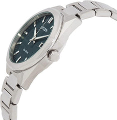 CITIZEN BM7620-83X Men's Analogue Quartz Watch with Stainless Steel Strap, Green, Bracelet