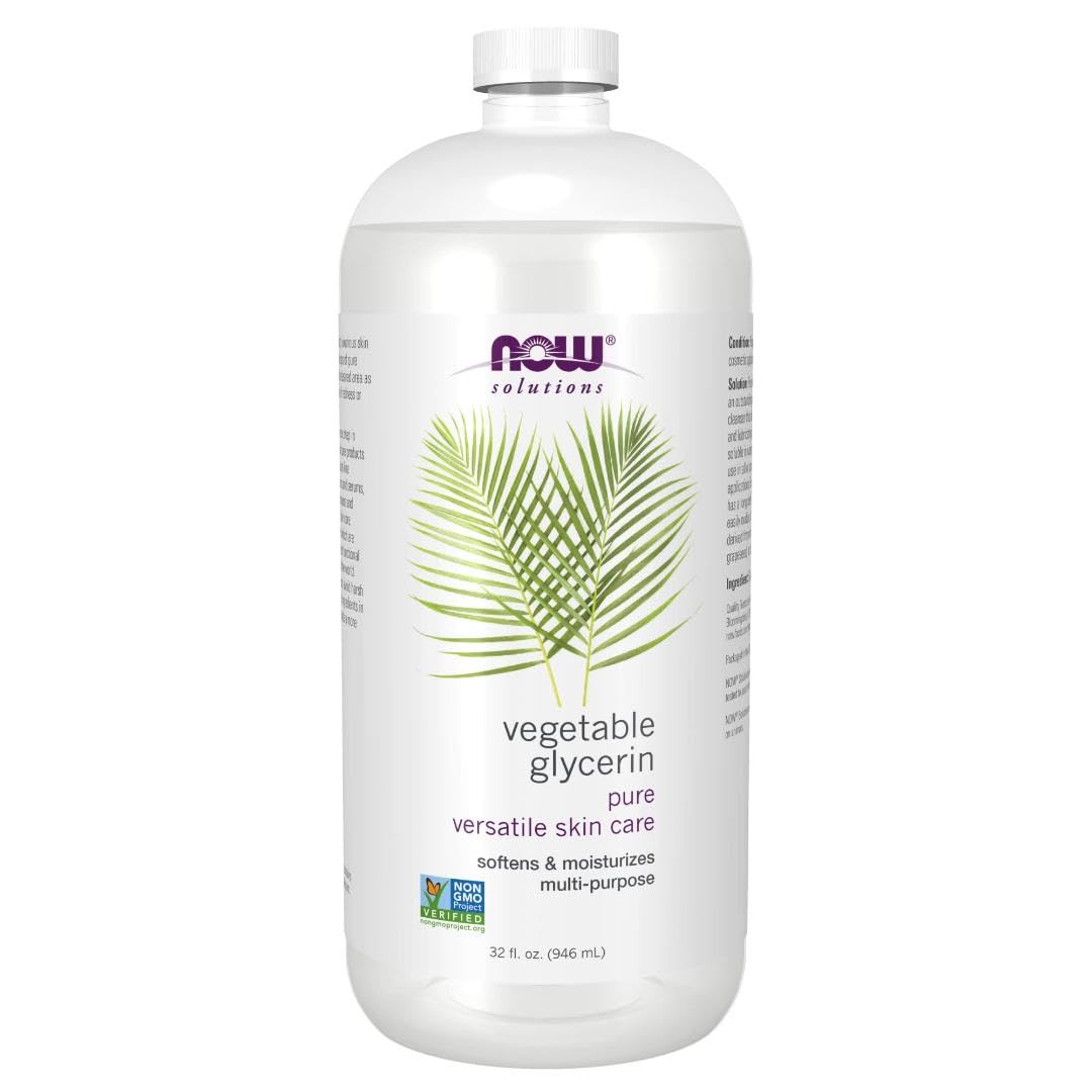 NOW Solutions, Vegetable Glycerin, 100% Pure, Versatile Skin Care, Softening and Moisturizing, 32-Ounce, 32 Fl Oz (Pack of 1)
