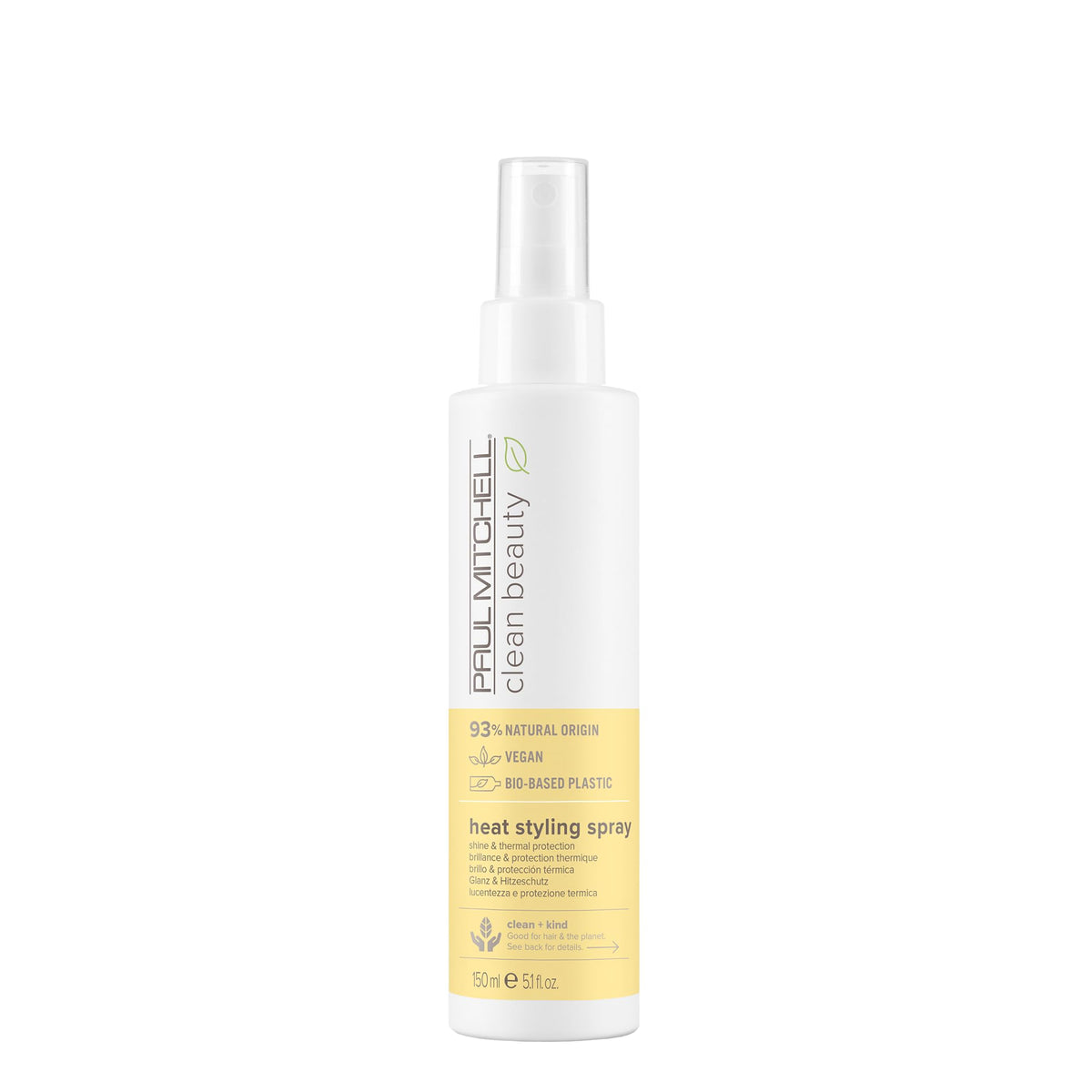 Paul Mitchell Clean Beauty Heat Styling Spray - Vegan Heat Protection Spray for All Hair Types, Protective Heat Spray for Light Hold 150ml