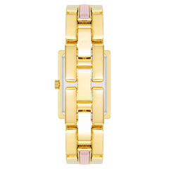 Anne Klein Rectangular Analog Watch for Women, 28 mm Size, Pink/Two Tone