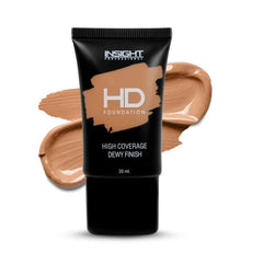 INSIGHT Cosmetics HD Full Coverage Foundation For All Skin Types | Dewy Finish | High Coverage | Paraben Free | Lightweight | 20Ml (FD30-MNY20), Pack Of 1