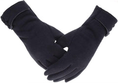Tomily Womens Touch Screen Phone Fleece Windproof Gloves Winter Warm Wear - Black