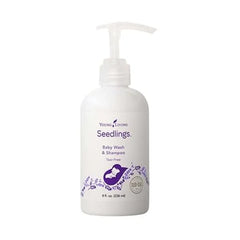 Young Living Seedlings Baby Wash & Shampoo 8 fl oz Gentle Baby Bath Products Sweet & Calming Aroma for Babies Infant Skincare for Nighttime Routine