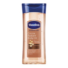 Vaseline Intensive Care Cocoa Radiant Vitalizing Body Oil With 100% Pure Cocoa Butter & Replenishing Oils For Long-Lasting Radiant Glow| Non-Greasy Body Gel Oil for Healthy & Glowing Skin - 200 ml