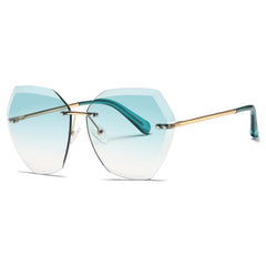 AEVOGUE Sunglasses For Women Oversized Rimless Diamond Cutting Lens Sun Glasses AE0534