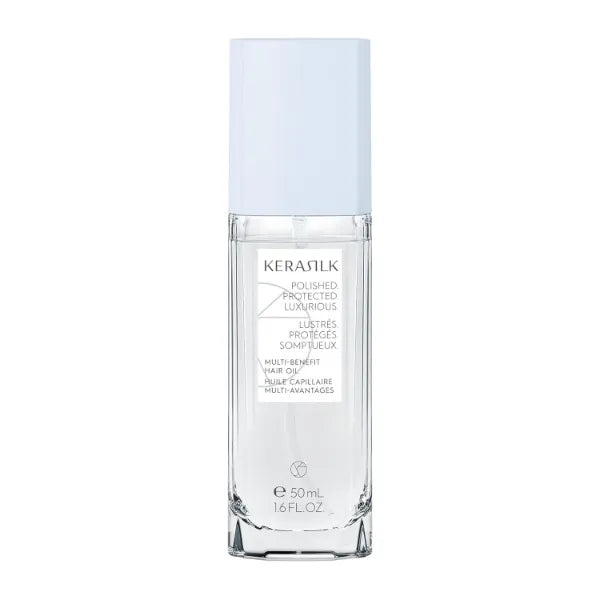 Kerasilk Multi-Benefit Hair Oil, Seals Split Ends & Reduces Flyaways, Prevents Future Damage & Adds High Shine With Heat Protection For All Hair Types & Textures - 50ml