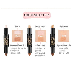 Double Ended Wonder Contouring Pen Bronzer and Highlighter Stick Facial Makeup Contour Concealer Cosmetic for 3D Makeup Effect(2) Suitable for Women of All Ages