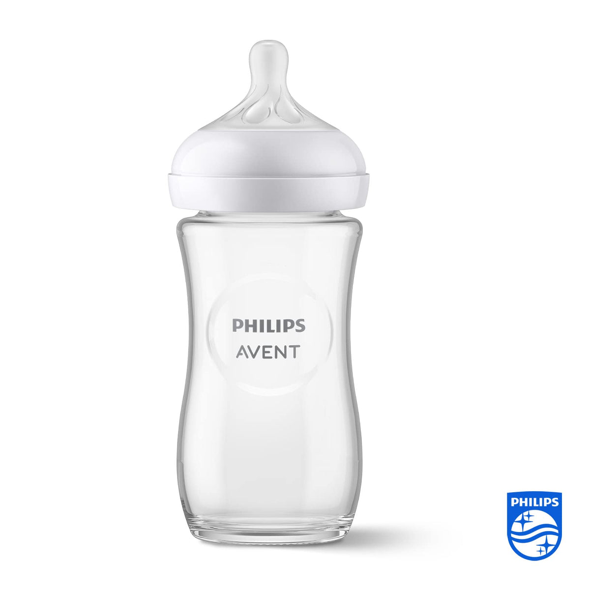 Philips Avent SCY933/01 Natural Glass Bottle with Responsive Dummy 240 ml Pack of 2