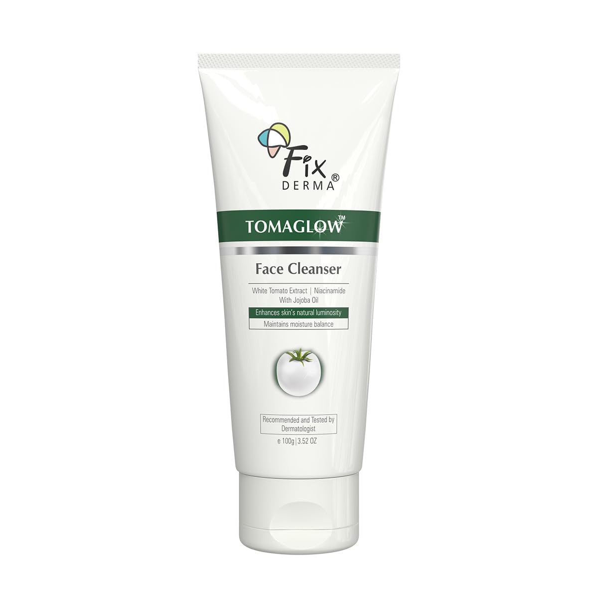 Fixderma Tomaglow Brightening Face Wash | with White Tomato Extract | 4% Niacinamide | Gentle & Hydrating Cleanser | Reduces Pigmentation & Evens Skin Tone | All Skin Type | 100 gm