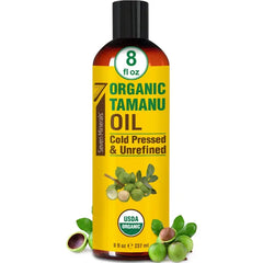 Seven Minerals USDA Organic Tamanu Oil - Big 8oz (240ml) - Cold Pressed & 100% Pure Tamanu Organic for Skin, Face, Hair, & Nails - GMO & Hexane Free Nutrient Dense Carrier Oil that Absorbs Easily