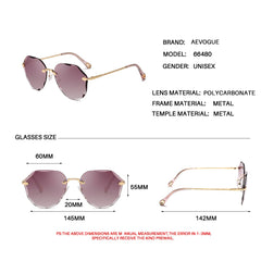 AEVOGUE Sunglasses For Women Oversized Rimless Diamond Cutting Lens Sun Glasses AE0534