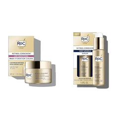 RoC Retinol Correxion Max Daily Hydration Anti-Aging Face Moisturizer, 1.7 Ounces Retinol Correxion Deep Wrinkle Retinol Face Serum, 1 Ounce Bundle