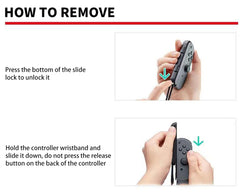 FENDOUNIU Joysticks Wrist Strap for Switch Joycon, 2 Pack Lanyard Replacement Accessories for Joy-Con Controller, Support Adjustable Tightness Straps for Nintendo Switch and OLED Joycon (Black)