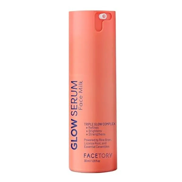 FACETORY Glow Serum Face Milk Hydrating Korean Skincare Face Serum with Rice Bran, Licorice Root & Ceramides Absorbs Quickly, Softens & Smooths Skin, 30ml