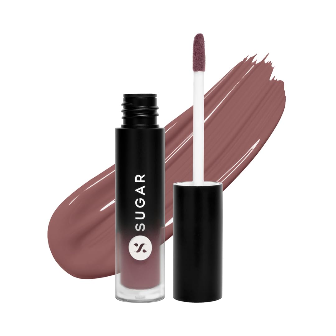 SUGAR Cosmetics Mousse Muse Lip Cream | Lasts 24+ Hrs | Creamy Mousse Lipstick | Waterproof & Smudgeproof | 5ml - 12 Roseate Spoonbill